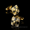 Luxury Fully Jewelled Black Enamel Cufflinks Business Party Suit Shirts Cufflinks